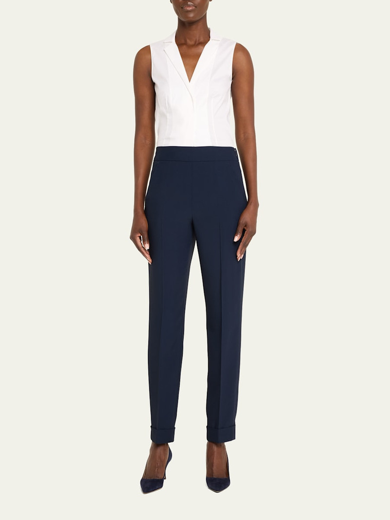 AKRIS Chris Pleated Straight-Leg Pants outlook