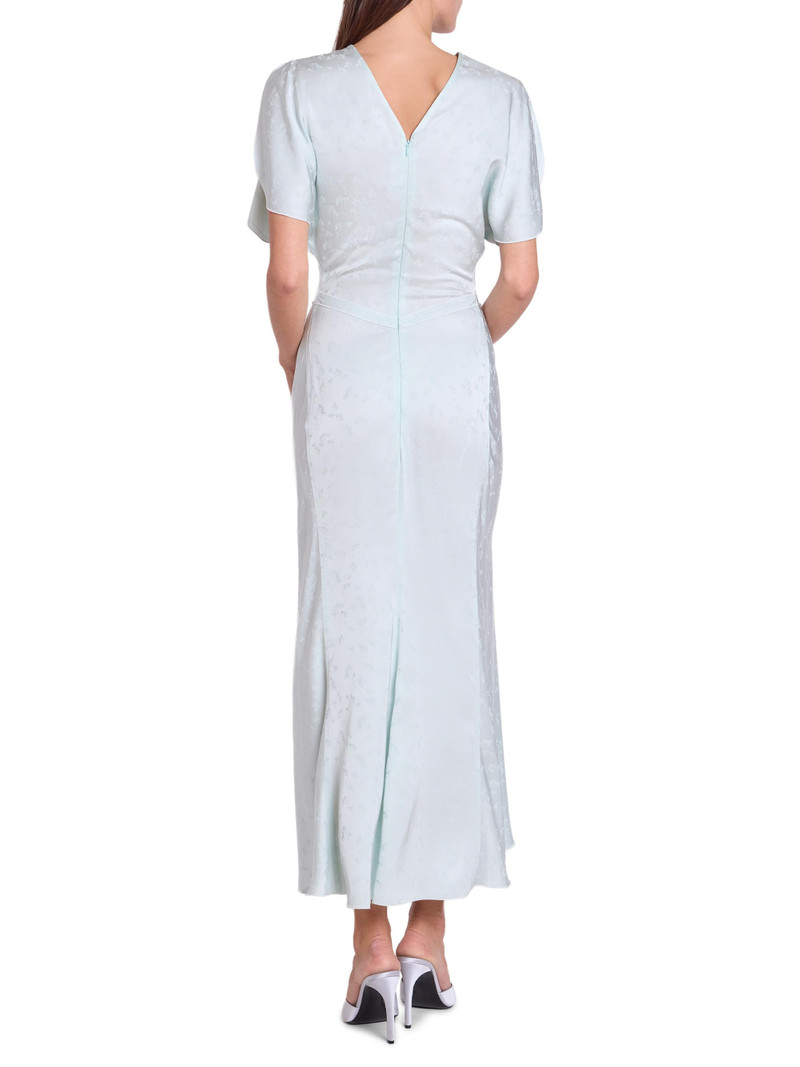 Women's Gathered Waist Burnout Velvet Midi-Dress - Aquamarine 5