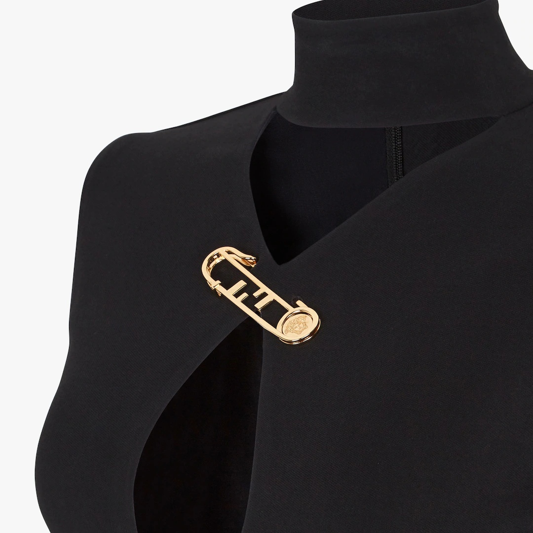 Fendace dress in black cady - 3