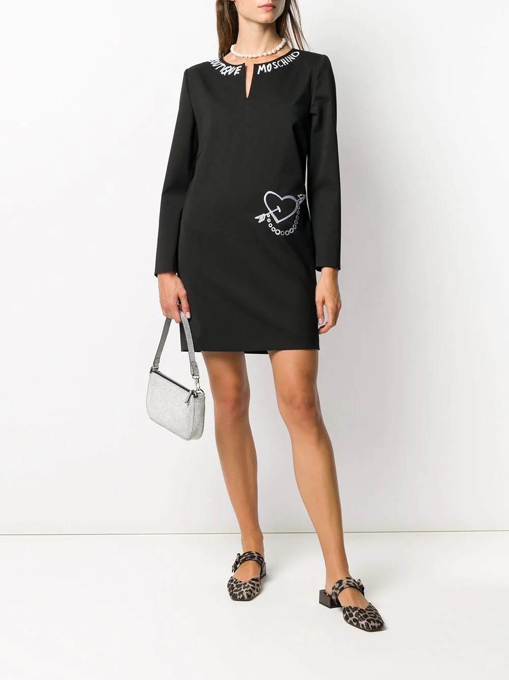 embroidered logo mini dress - 2