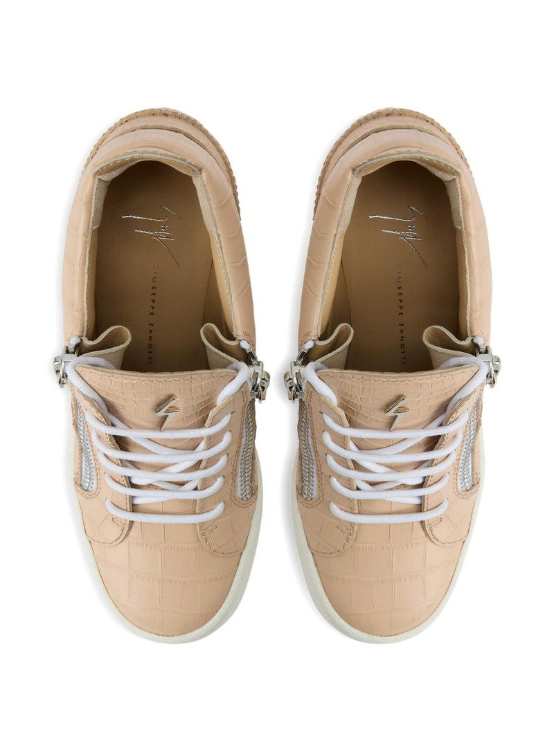 Addy crocodile-effect wedge sneakers 4