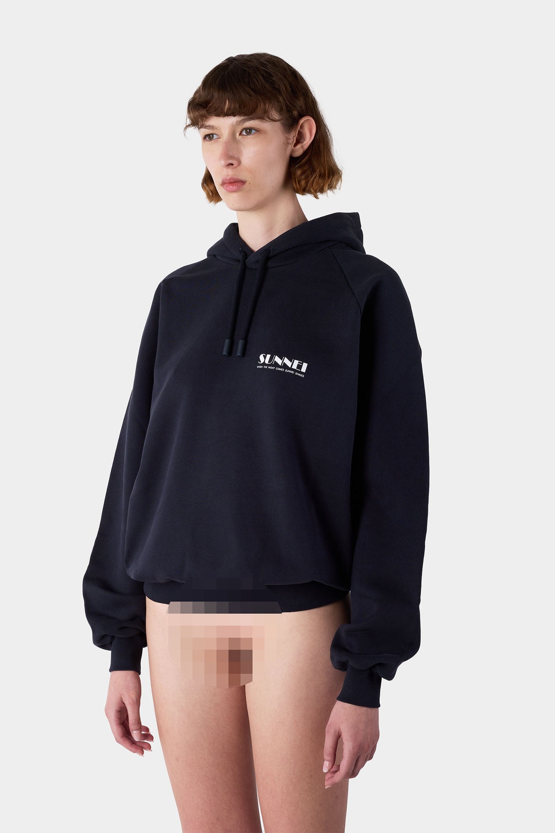 EMBROIDERED BIG LOGO HOODIE / blue SUNNEI - 3