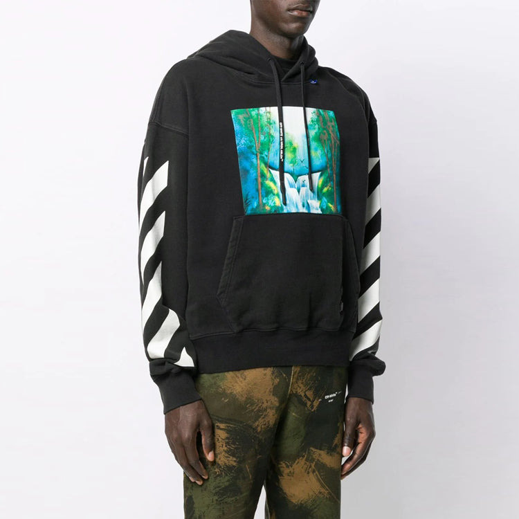 Men's Off-White Pattern Printing Black OMBB037E19E300151088 - 3