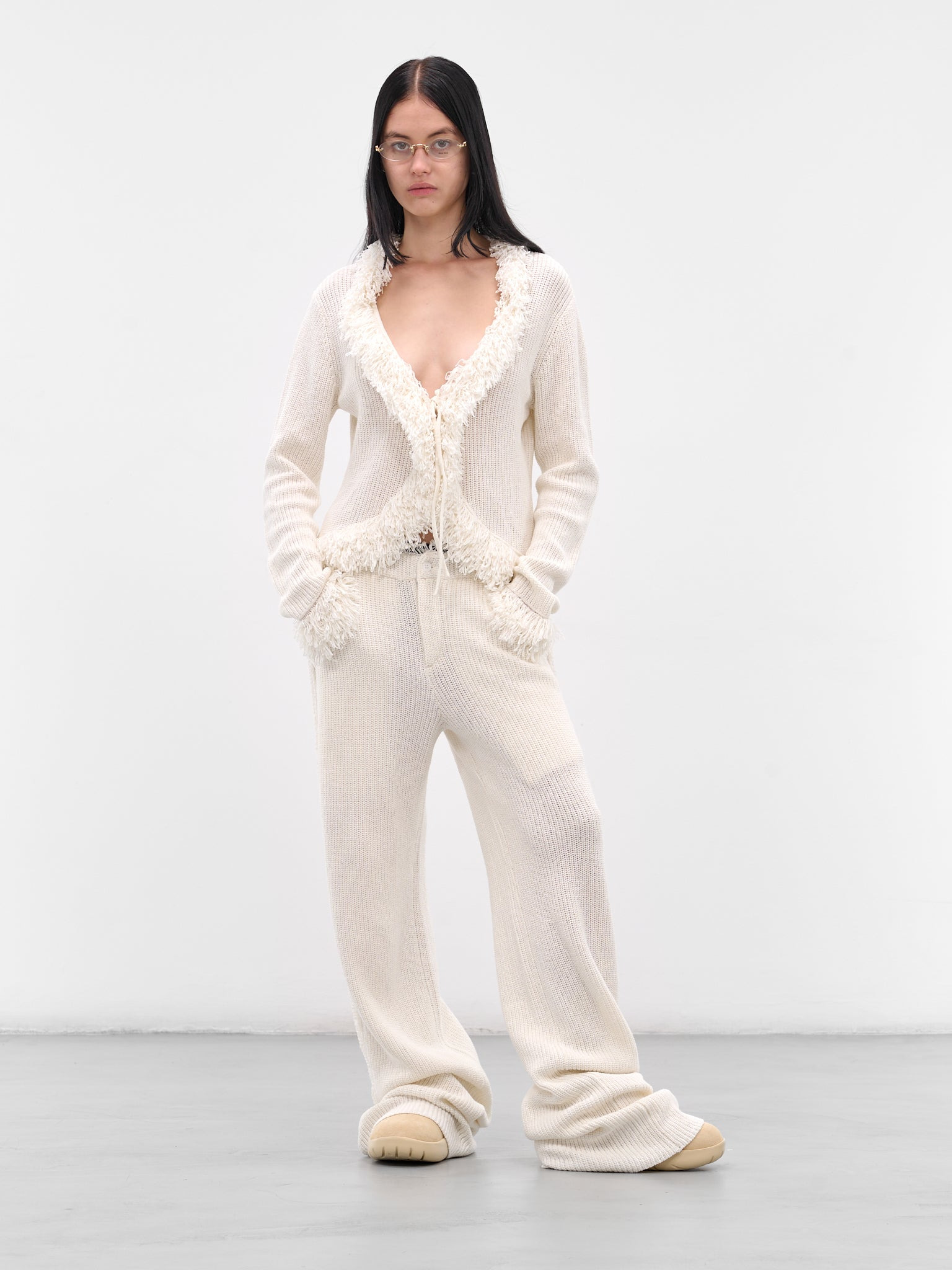 White Knit Mello Sweatpants - 6