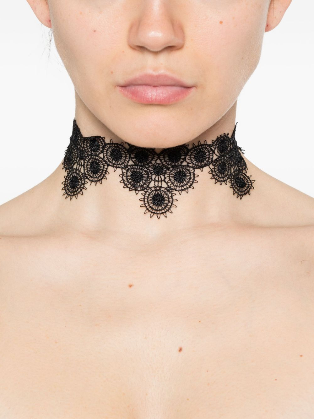 lace-embellishment choker necklace - 2