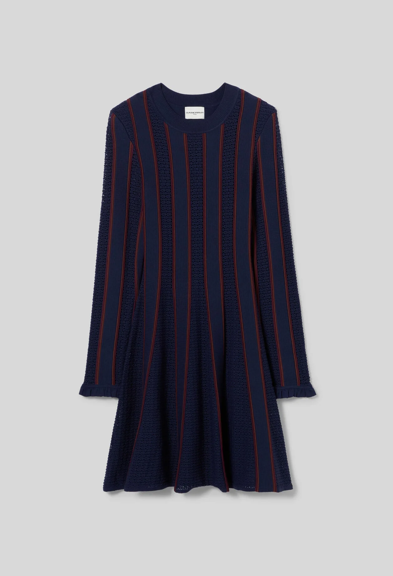 SHORT KNITTED SKATER DRESS - 1