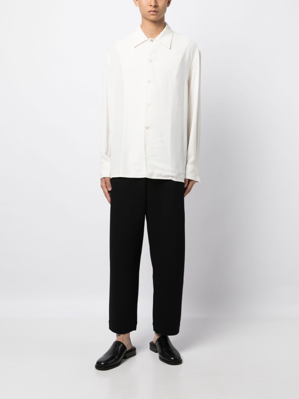 long-sleeve straight-hem shirt - 2
