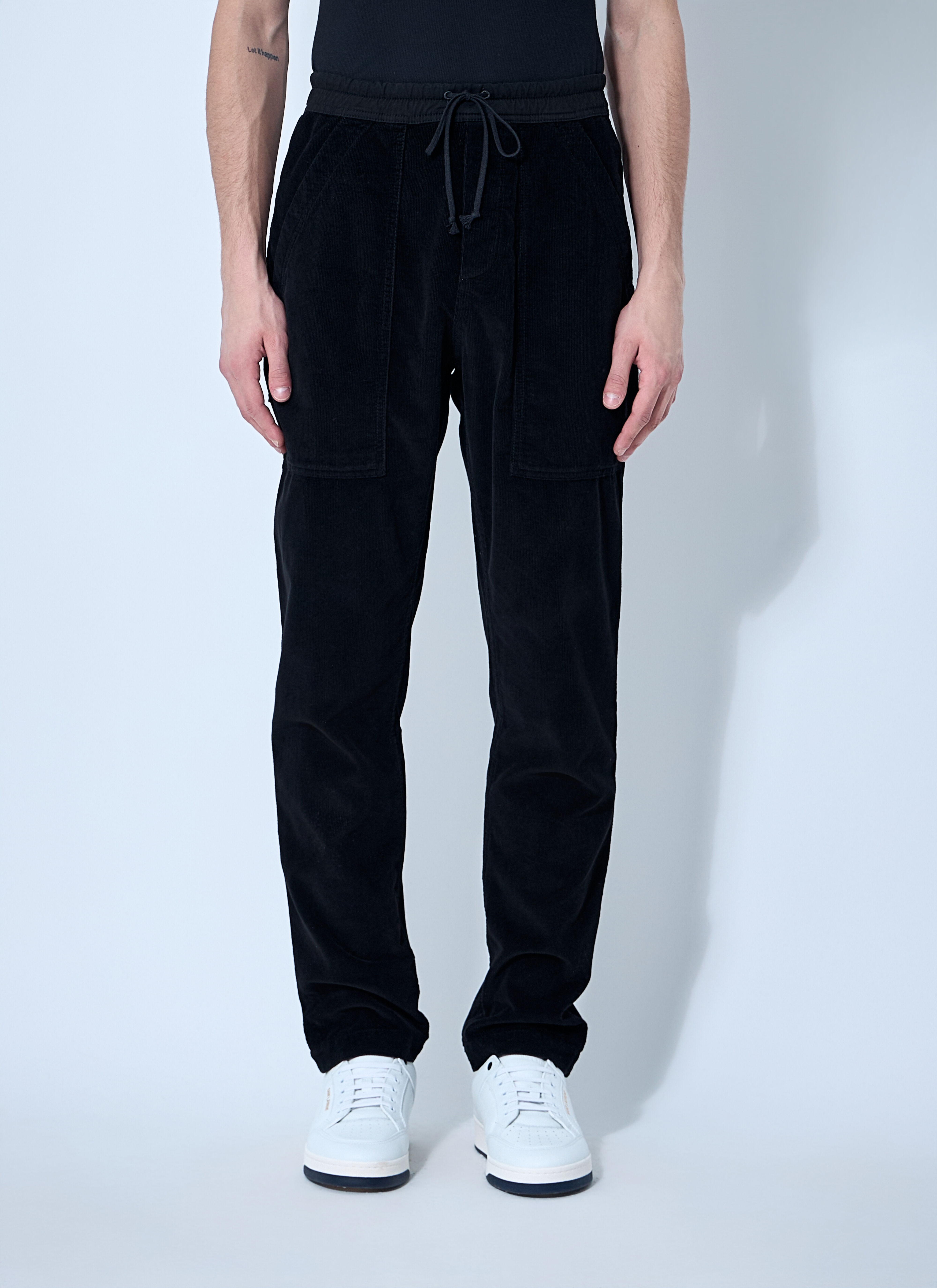 Corduroy Drawstring Pants - 1