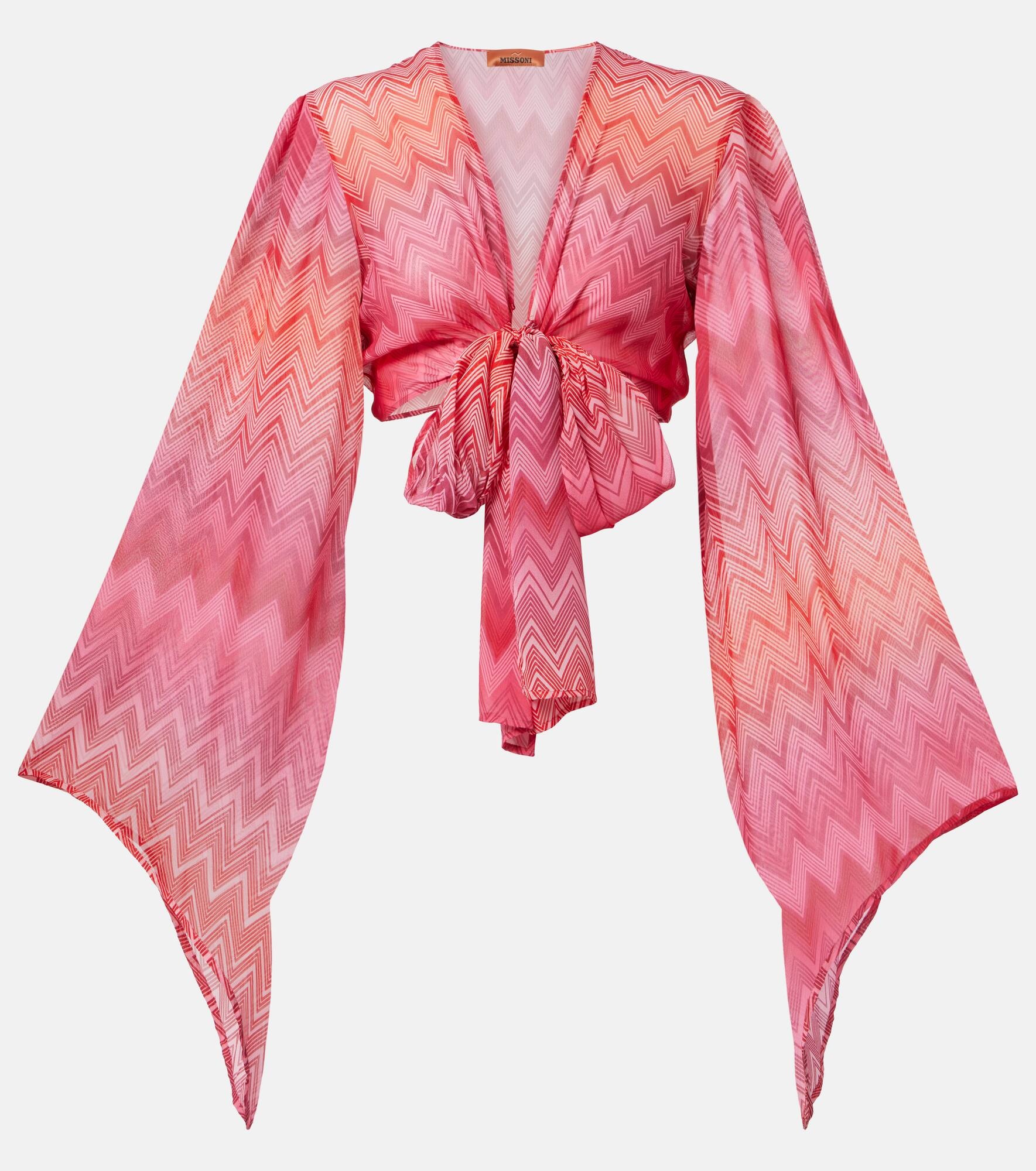 Zig Zag silk wrap top - 1
