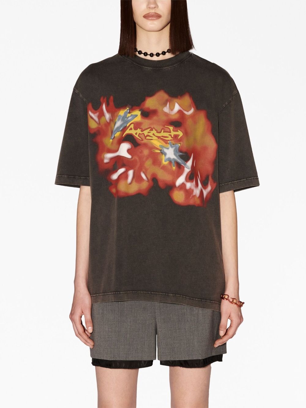 abstract-print cotton T-shirt - 2
