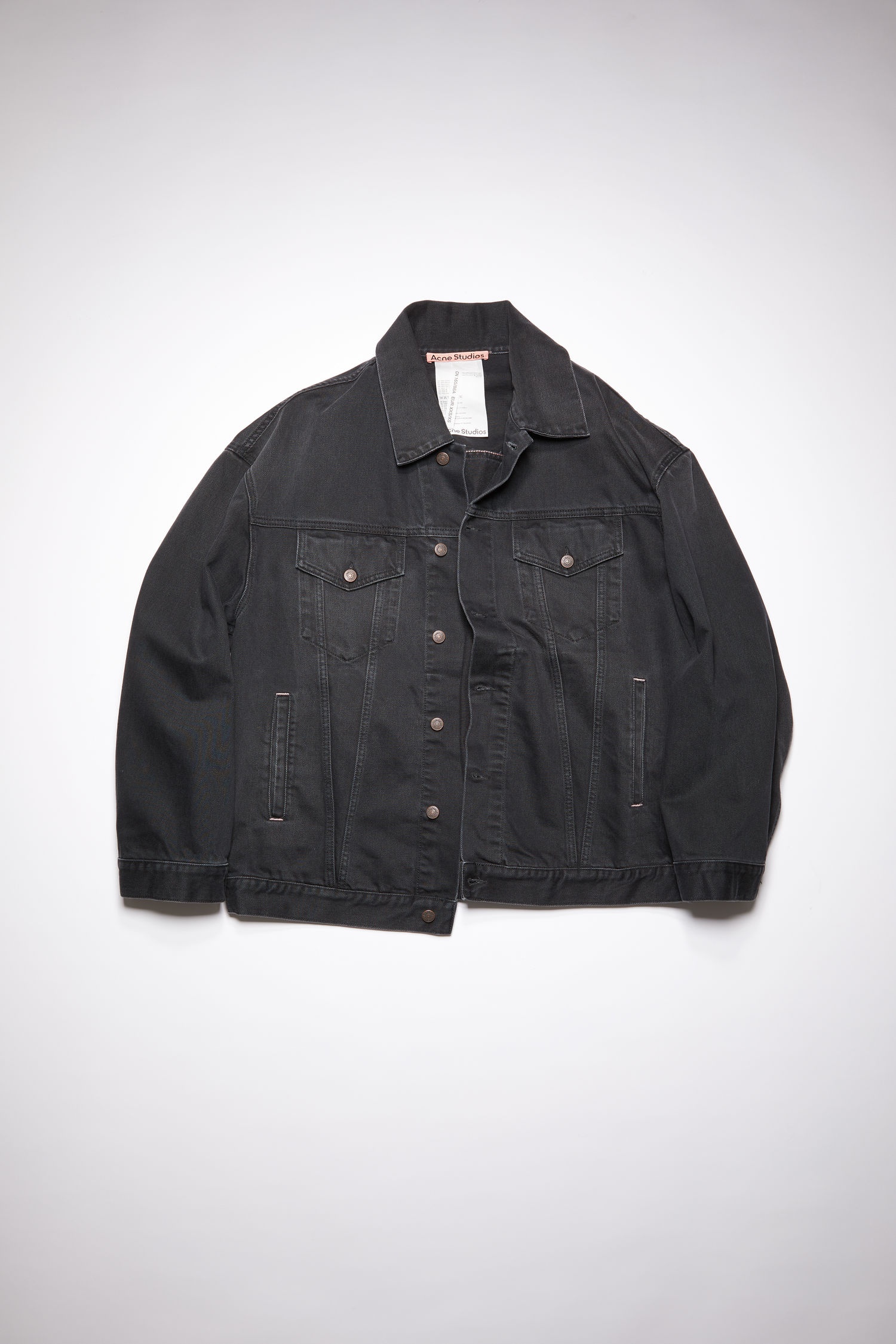 Oversized denim jacket - Washed Black - 5