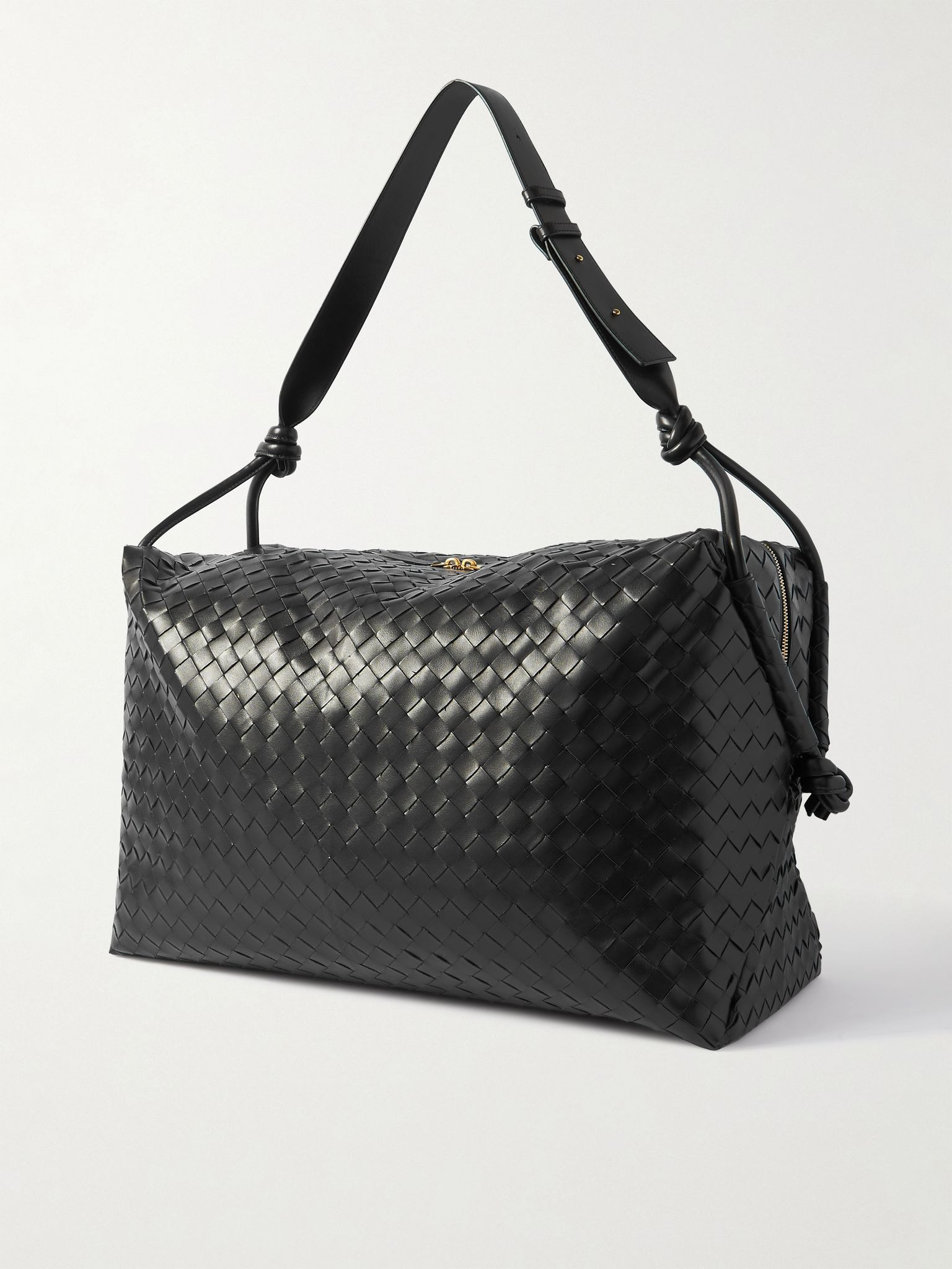 Intrecciato Leather Holdall Black - 3