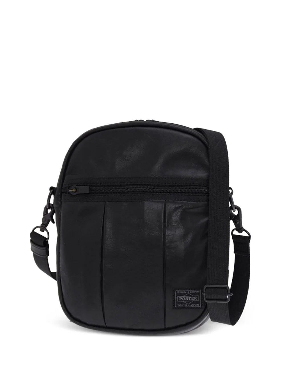 zip leather shoulder bag - 1