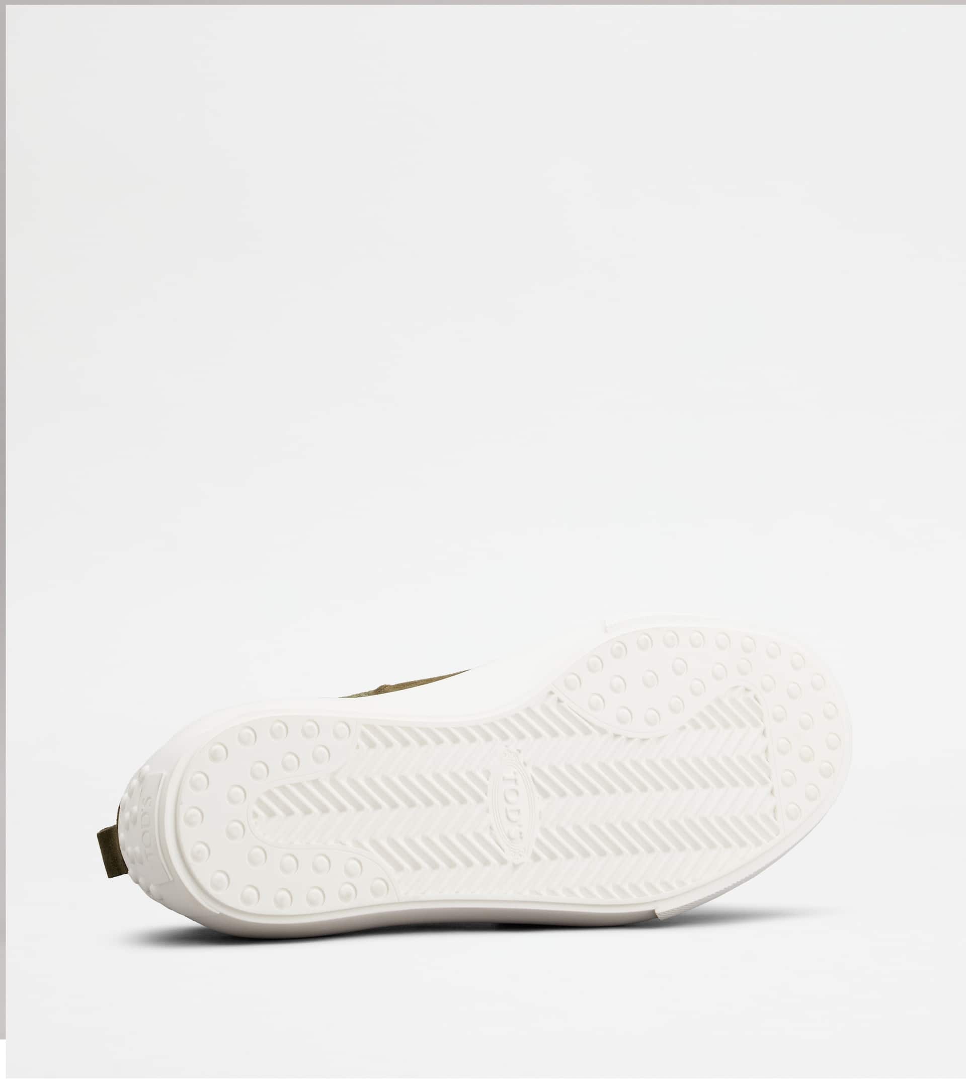 TOD'S SNEAKERS IN FABRIC AND SUEDE - GREEN - 4
