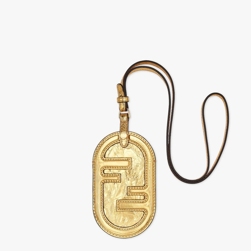 Gold leather name badge 1