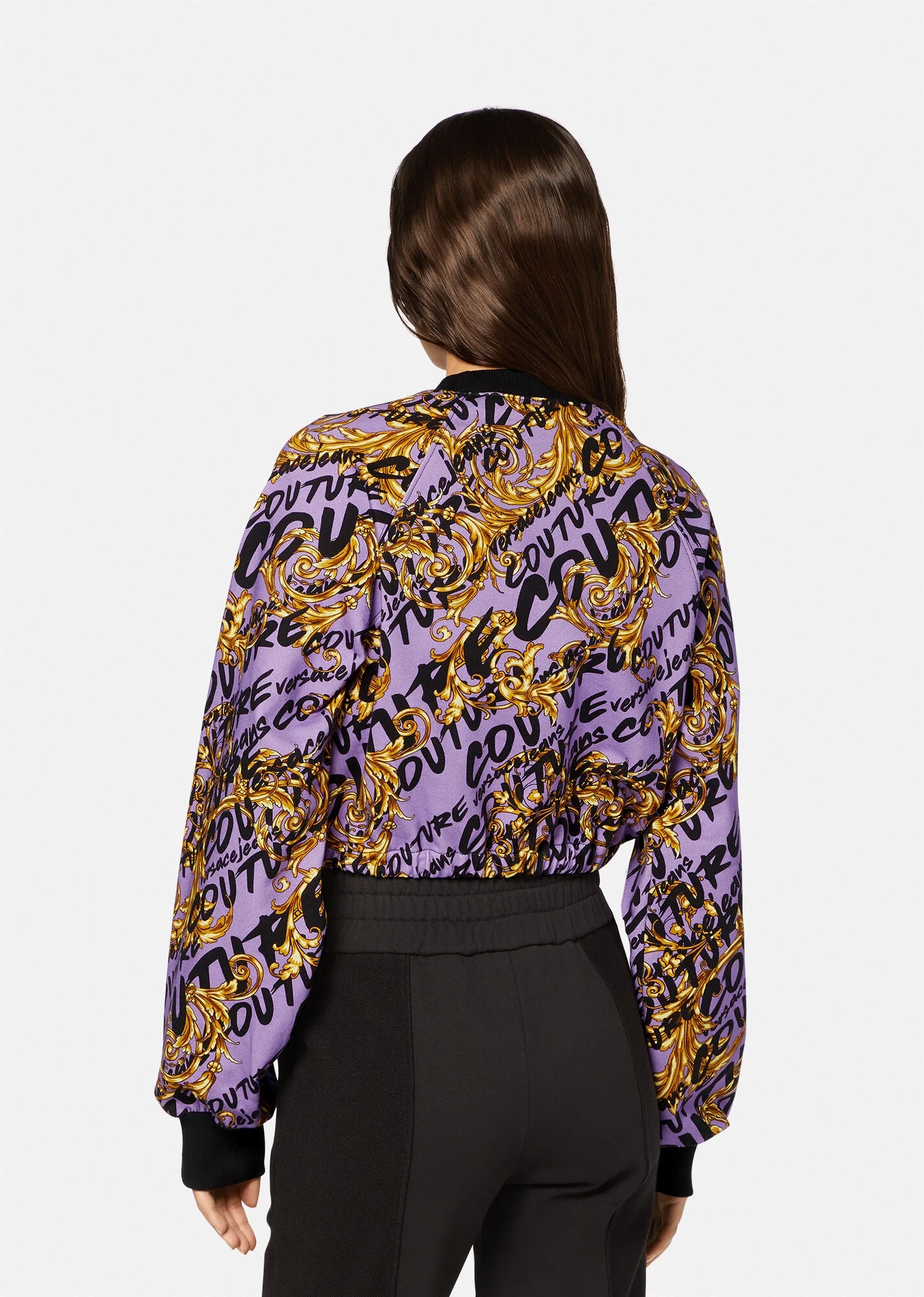 Logo Brush Couture Crop Sweatshirt - 4