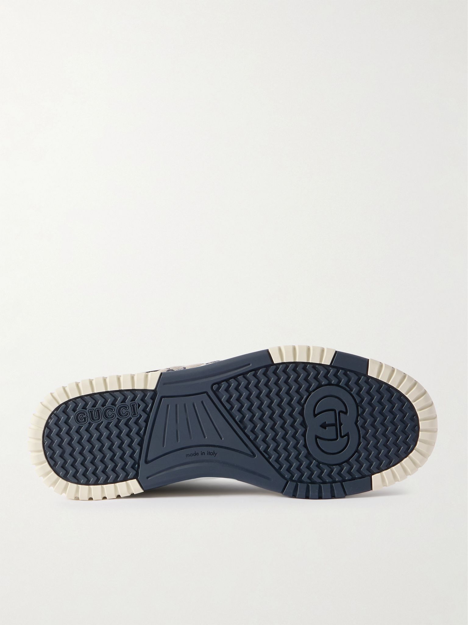 Re-Web Suede and Webbing-Trimmed Canvas and Leather Sneakers Ivory - 3