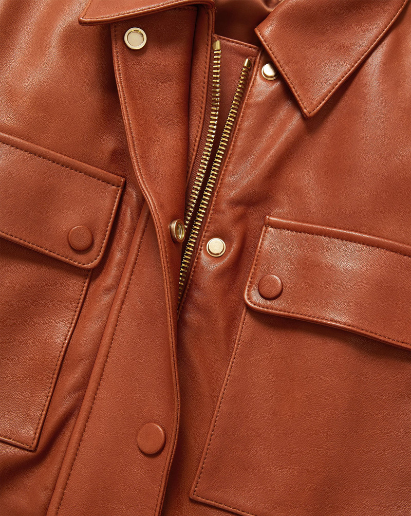 LIORA LEATHER UTILITY DICKEY COAT 5