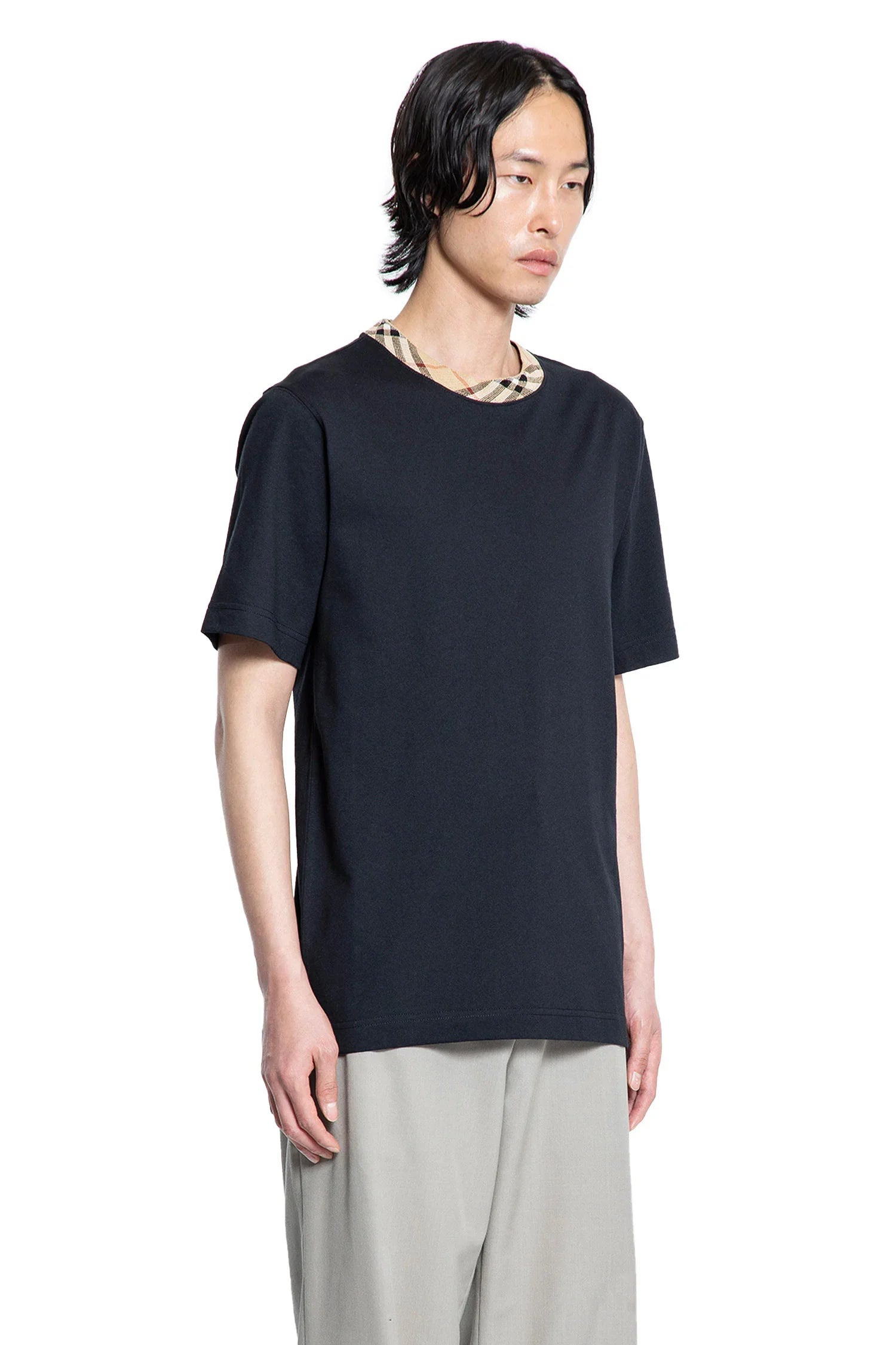 Check-Trim-Cotton-T-Shirt - 2