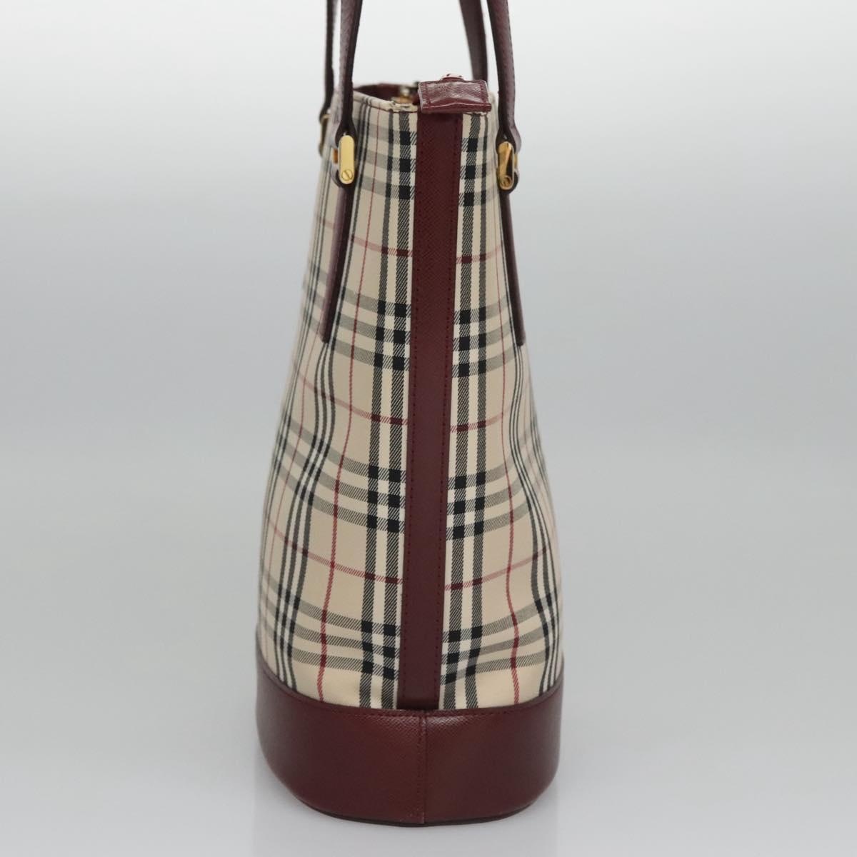 Burberry Nova Check Tote Bag Canvas Beige Red Gold - 3