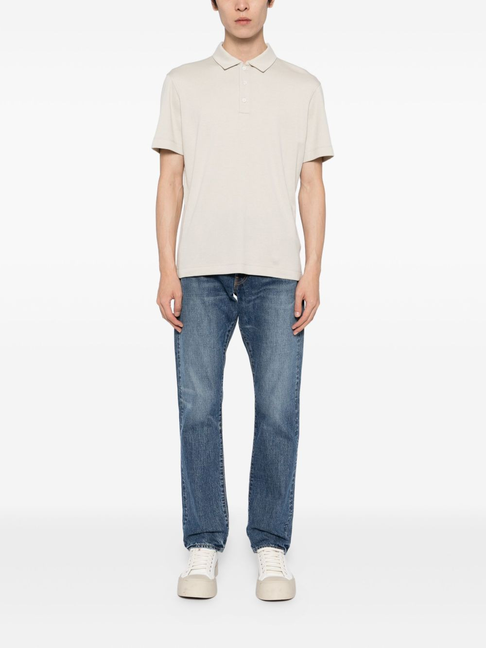 COTTON-BLENDED POLO SHIRT - 3