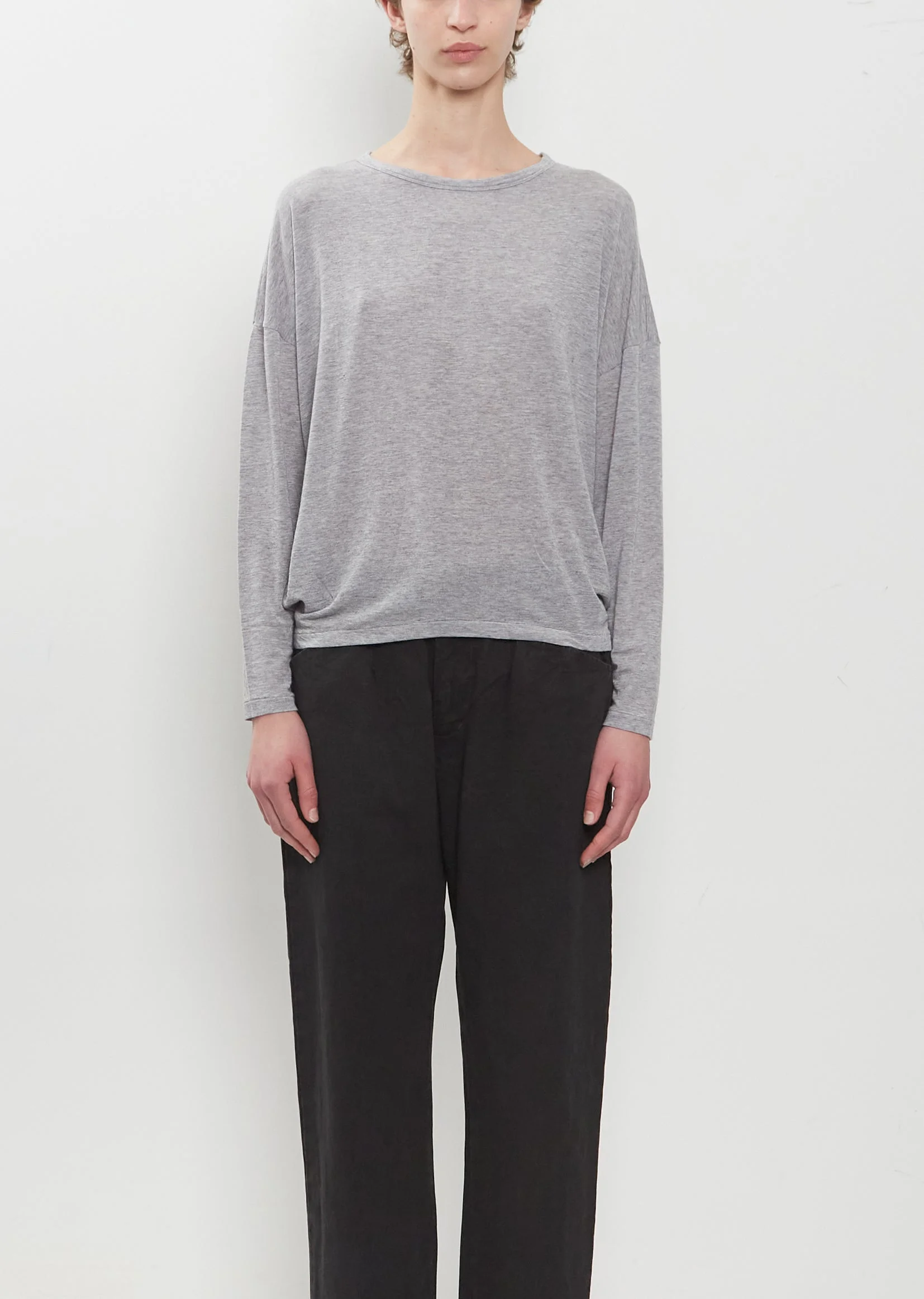 Lyocell Cashmere Jersey Pullover — Grey - 1