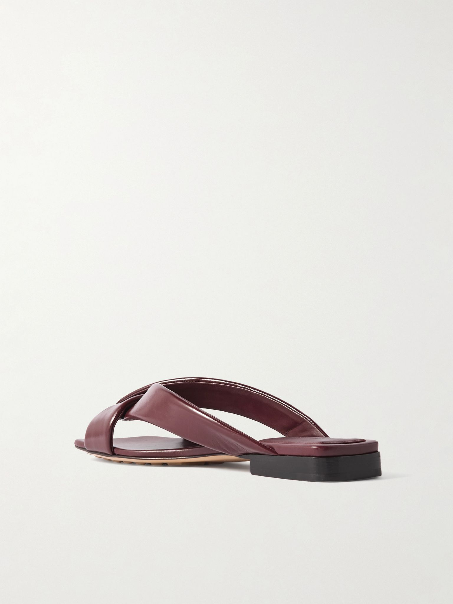 Riva padded leather sandals Burgundy - 3