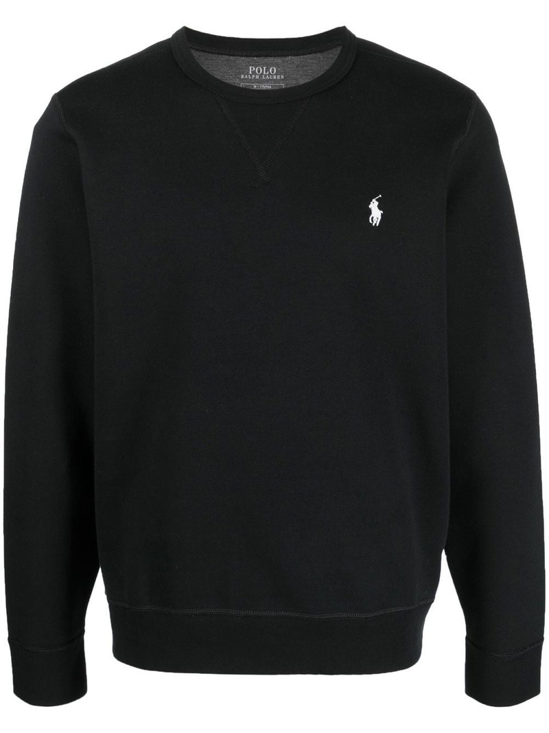 embroidered-logo crew neck jumper 1