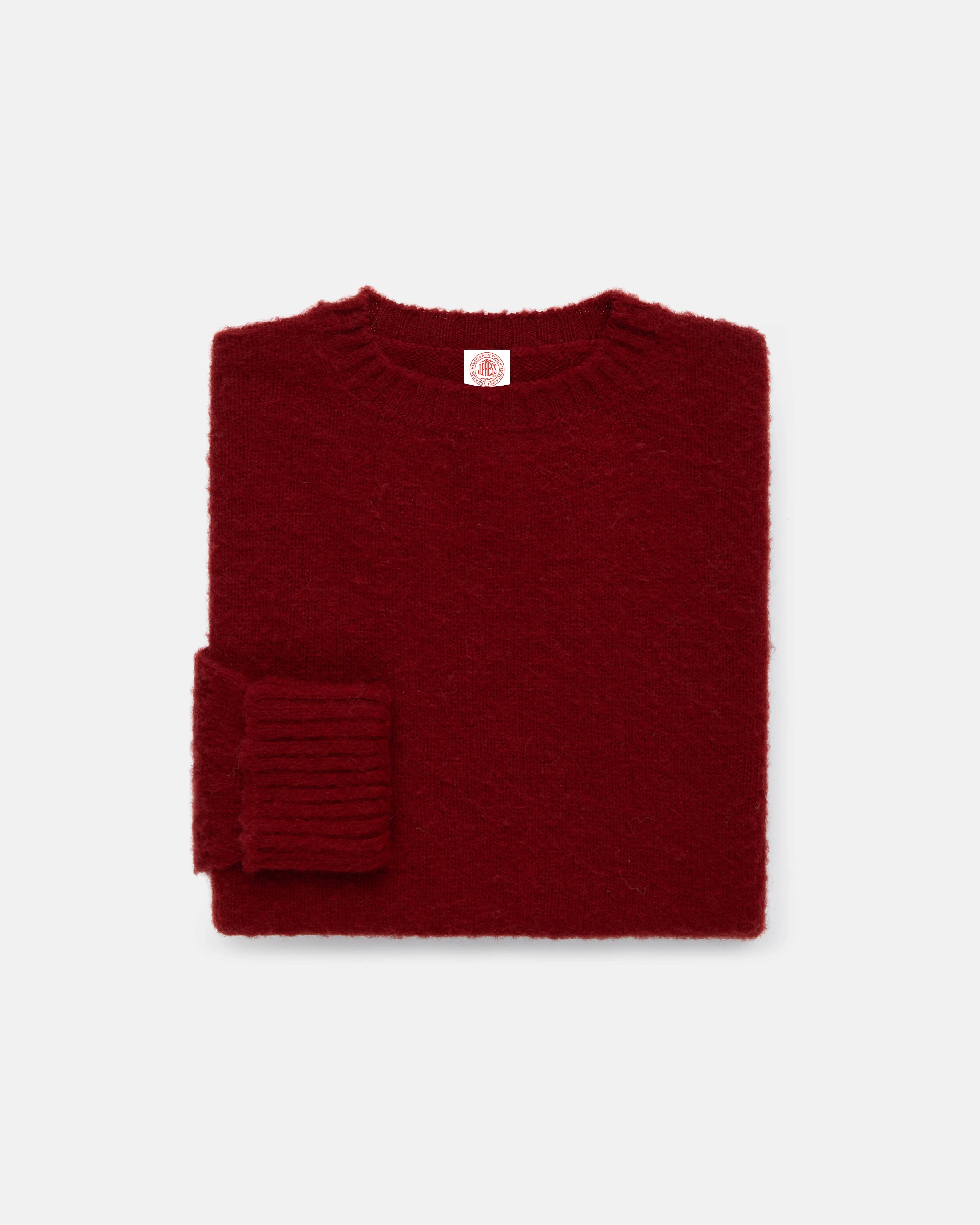 MADE-IN-SCOTLAND SCARLET RED SHAGGY DOG SWEATER - CLASSIC FIT - 1