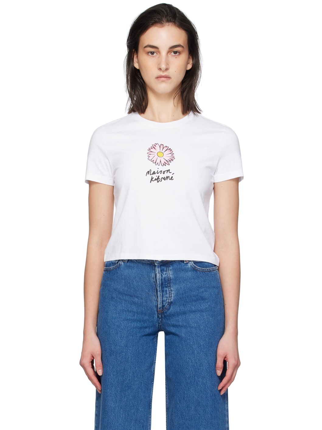 White Floating Flower T-Shirt - 1