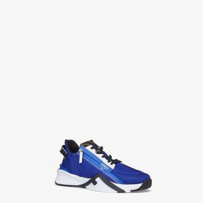 FENDI Blue nylon low-tops outlook