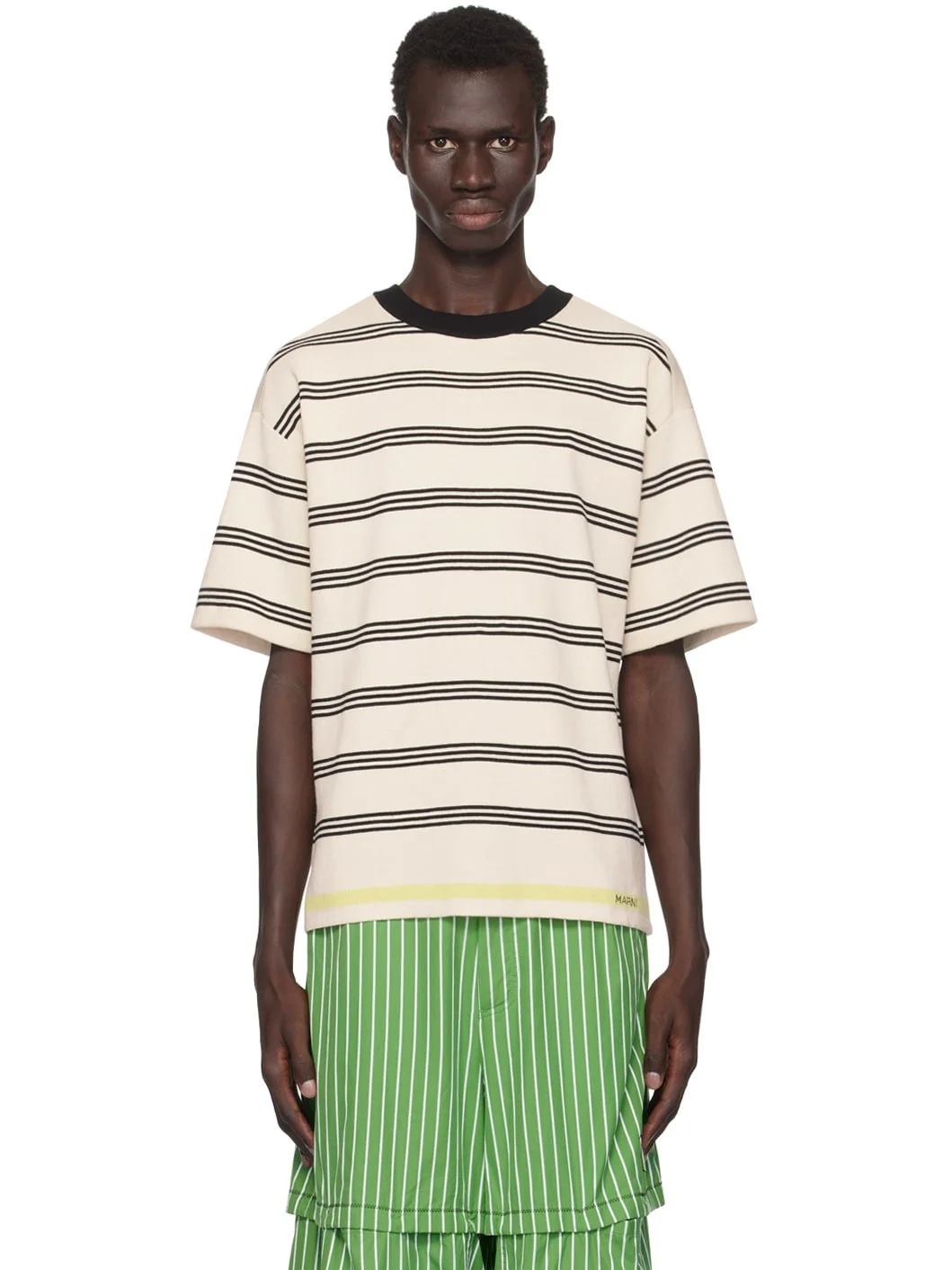 Beige Seaside Stripe T-shirt - 1