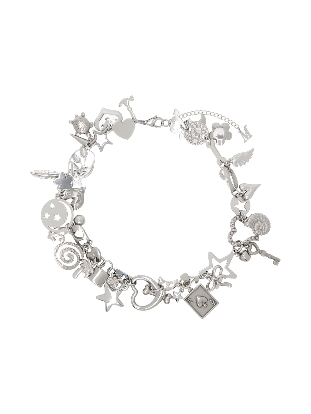 Silver Chrome Charm Necklace - 1