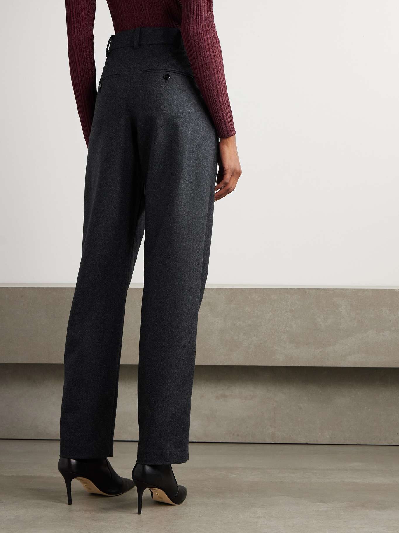 Casile pleated wool-flannel straight-leg pants - 4