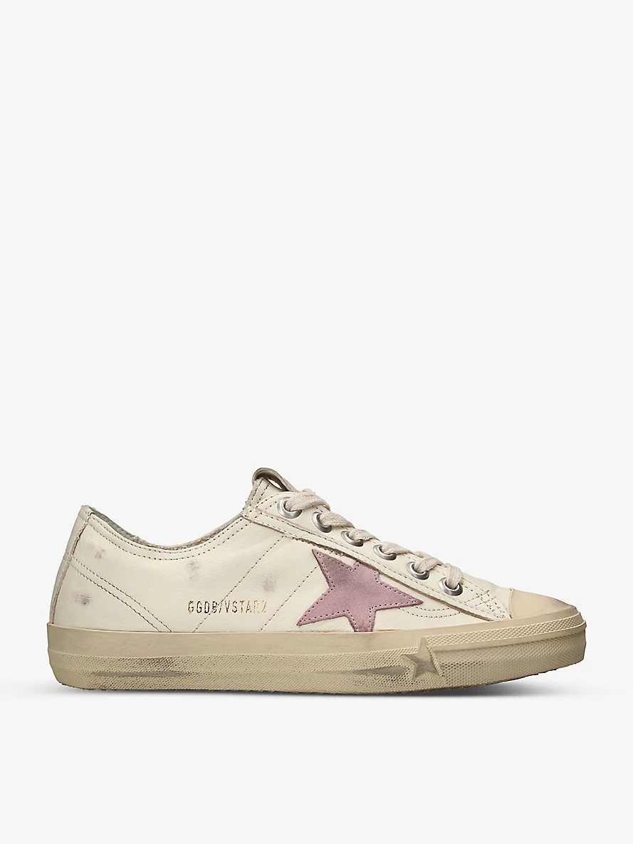 V-Star star-patch suede and leather low-top trainers - 1