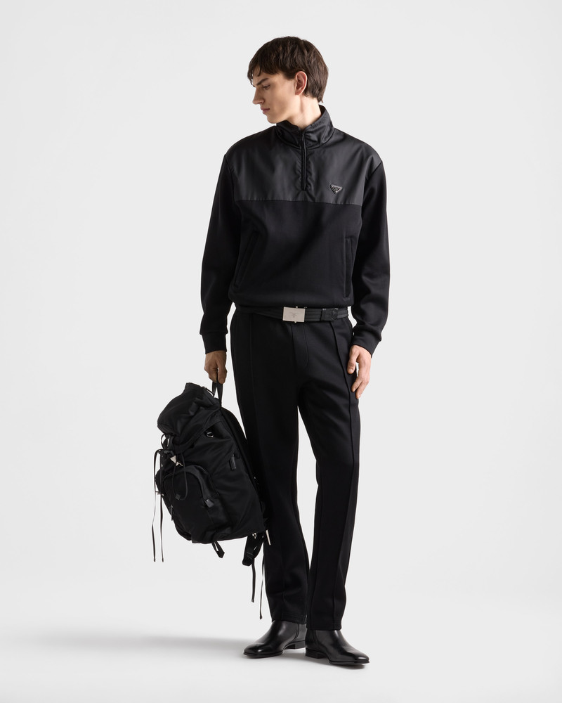 Prada Cotton fleece pants with Re-Nylon details outlook