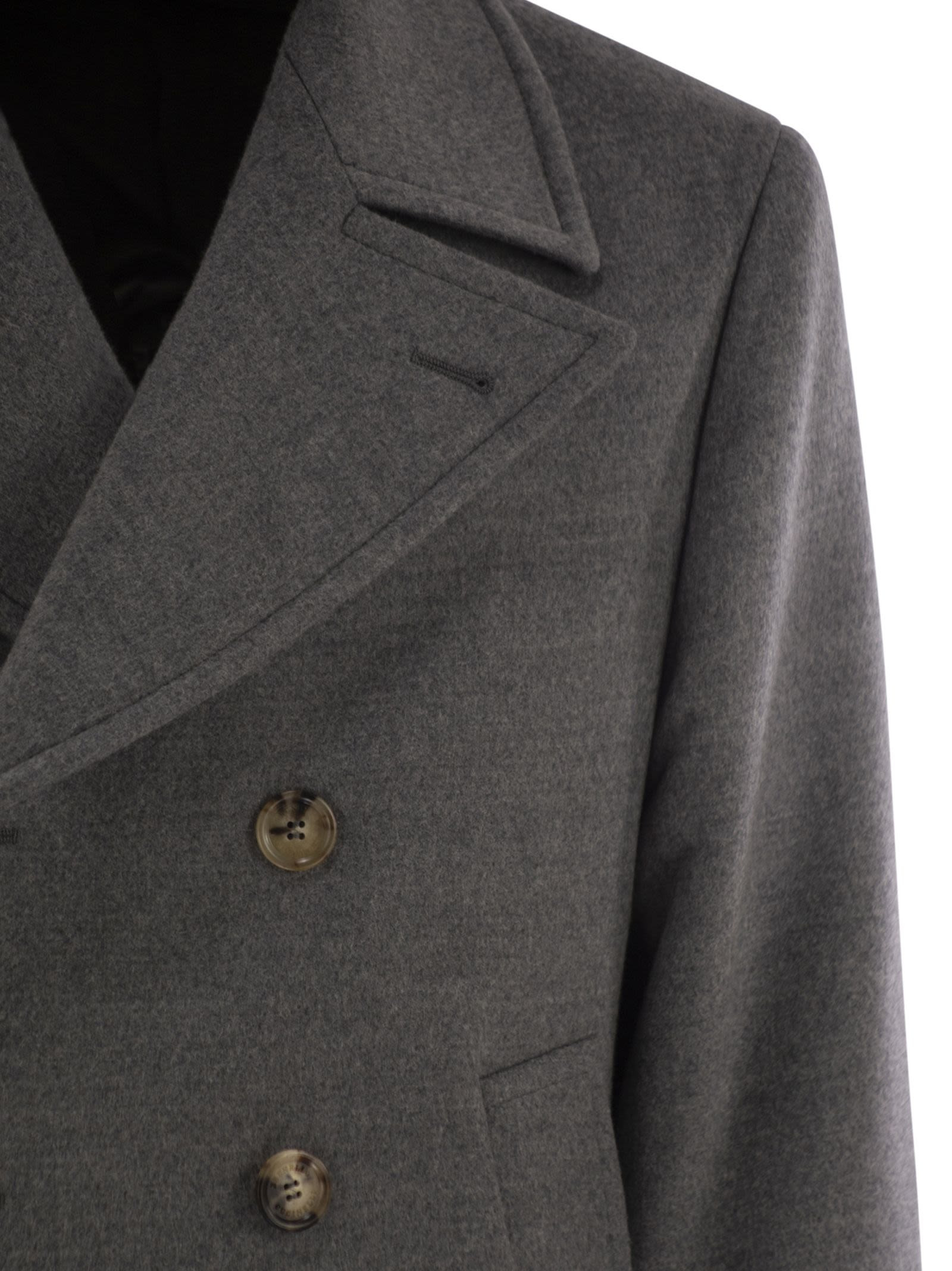 Brunello Cucinelli Men One-And-A-Half-Breasted Wool Coat - 4