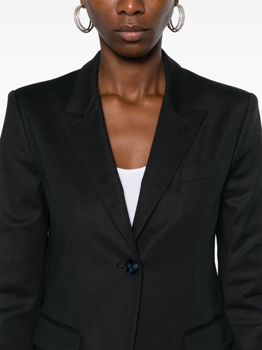 Cotton blend single-breasted blazer - 2