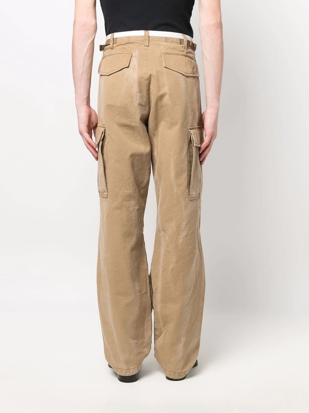 belted straight-leg trousers - 4