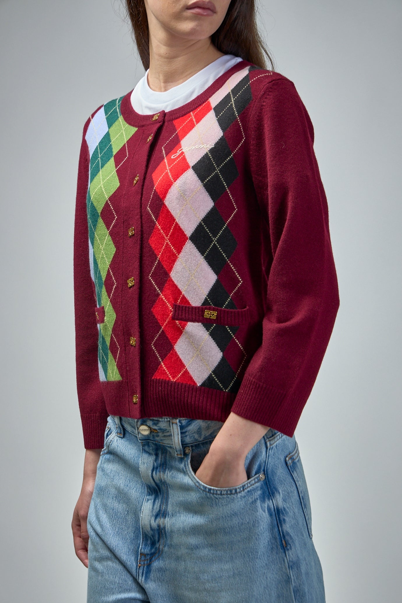 Cashmere Wool Mix Cardigan - 4