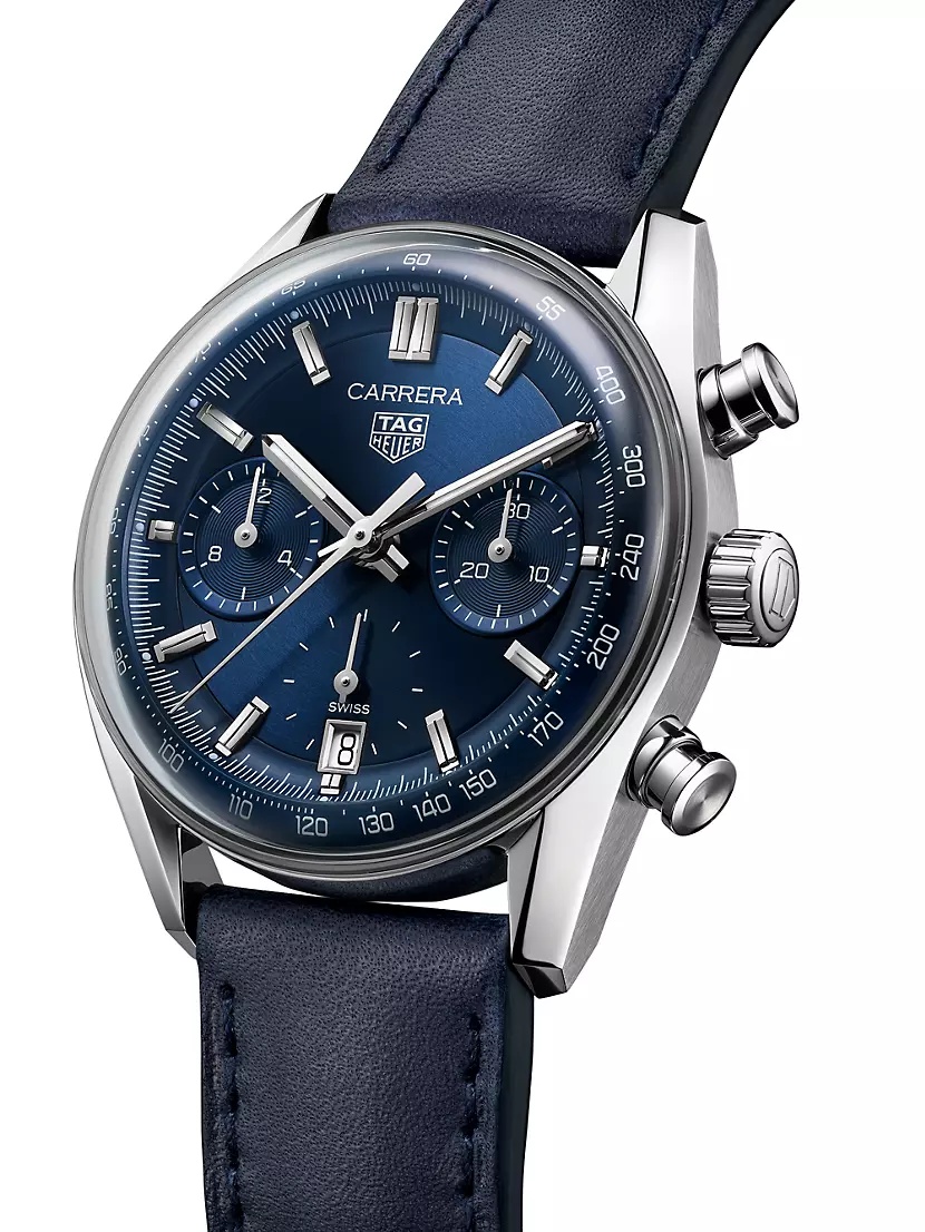 Carrera Stainless Steel & Leather Chronograph Watch - 3