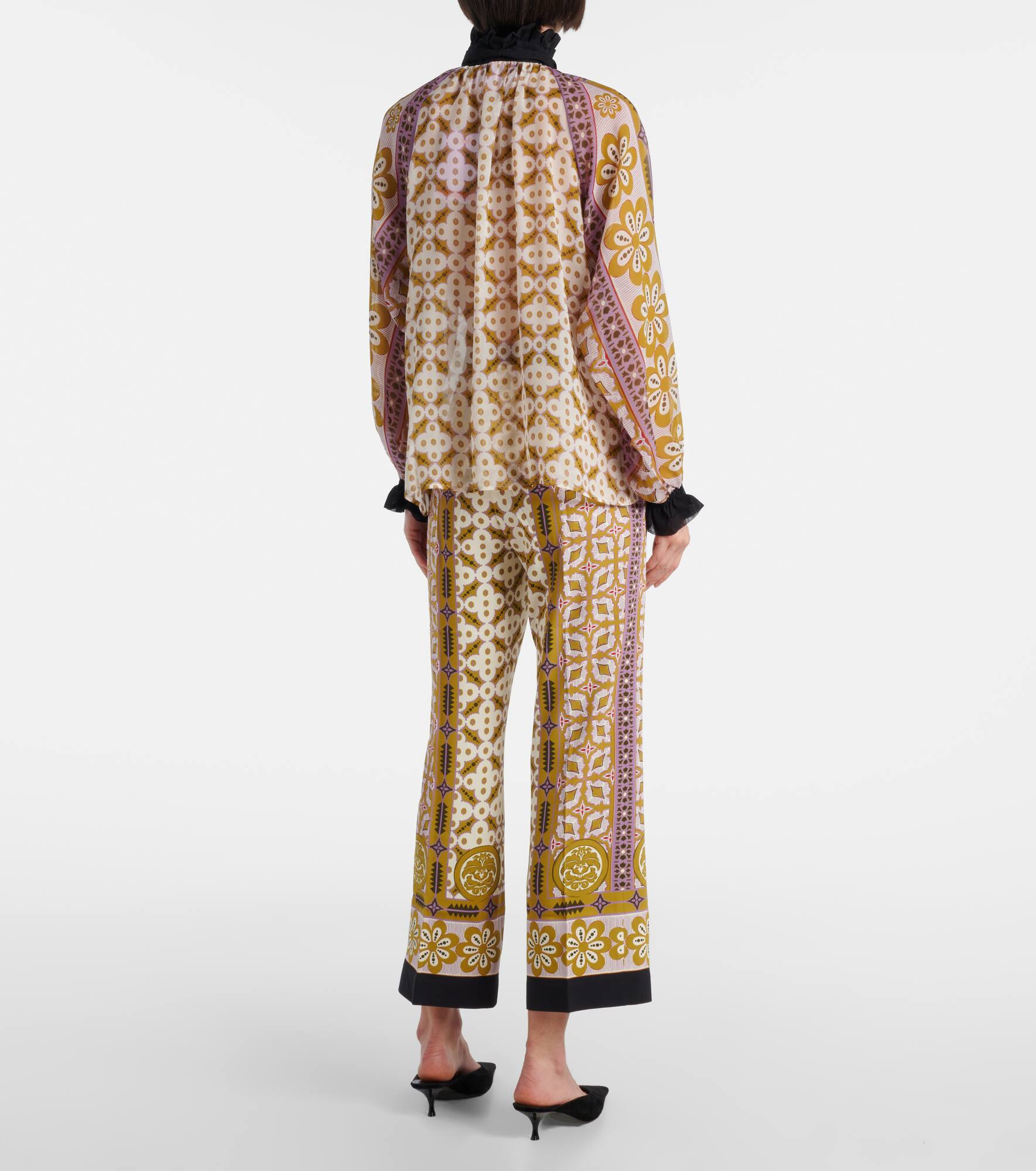 Cerere printed tie-neck silk blouse - 3