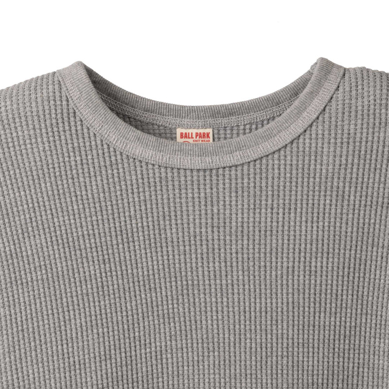 The Real McCoys The Real McCoy's Ballpark Waffle Thermal Shirt Grey outlook
