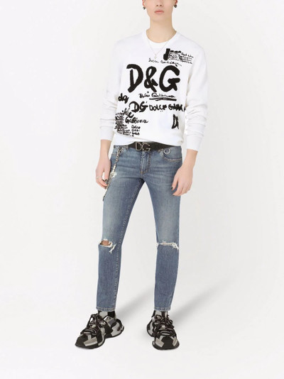 Dolce & Gabbana ripped-detail denim jeans outlook