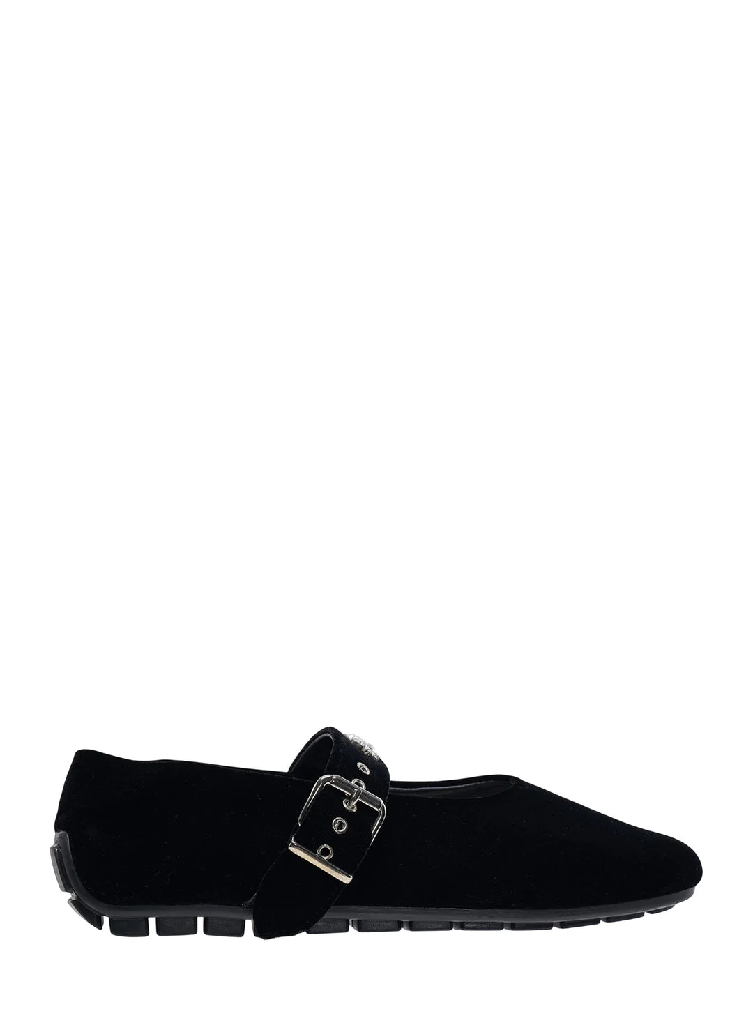Velvet Mary Jane Ballerina Flats - 1