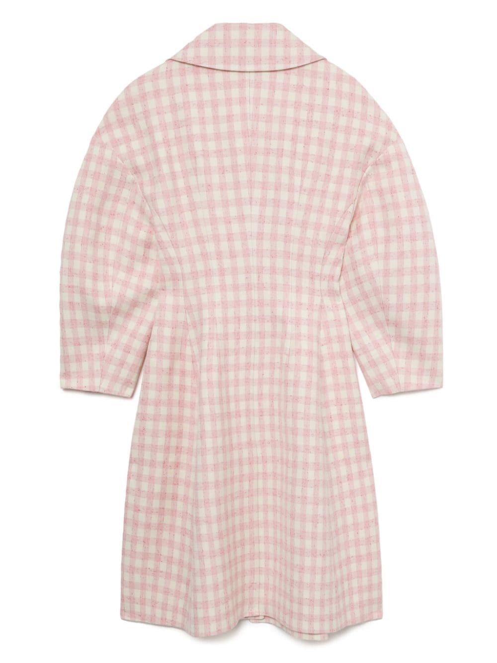 check-pattern single-breasted coat - 6