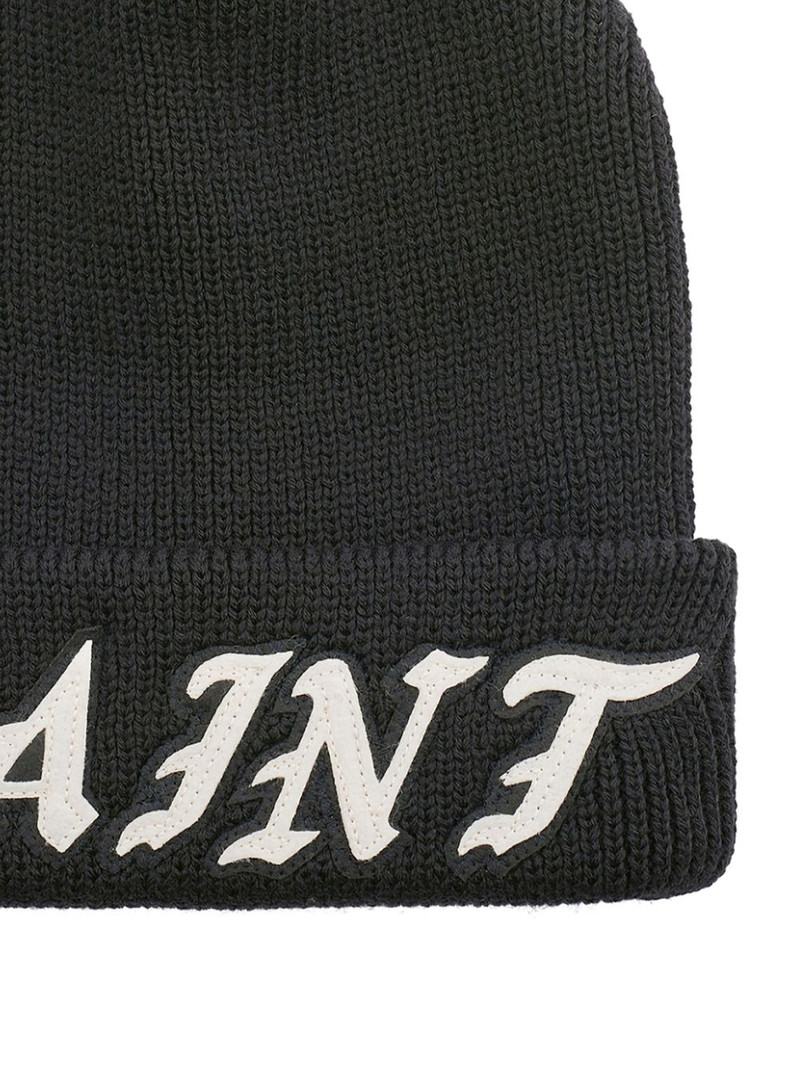 SAINT M×××××× logo-appliqué beanie hat outlook