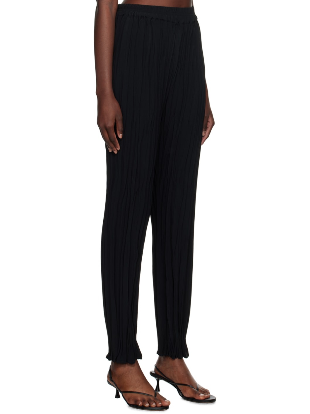 Black Maisie Plissé Trousers - 2