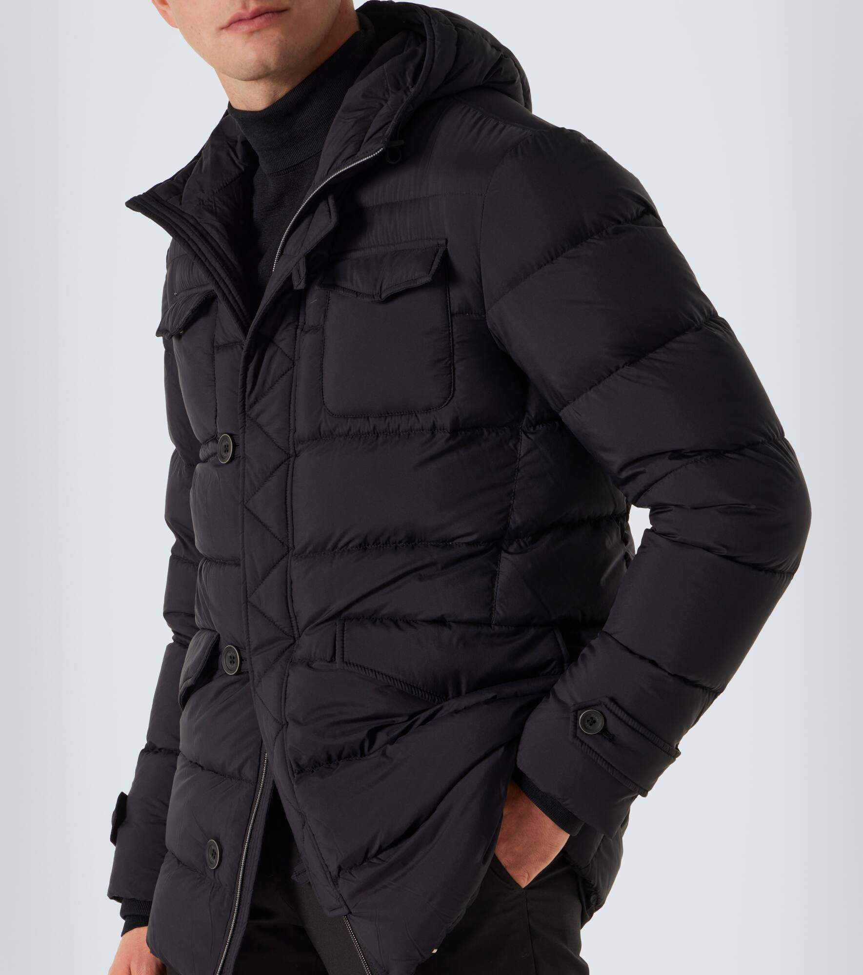 Hooded down-paneled jacket - 5