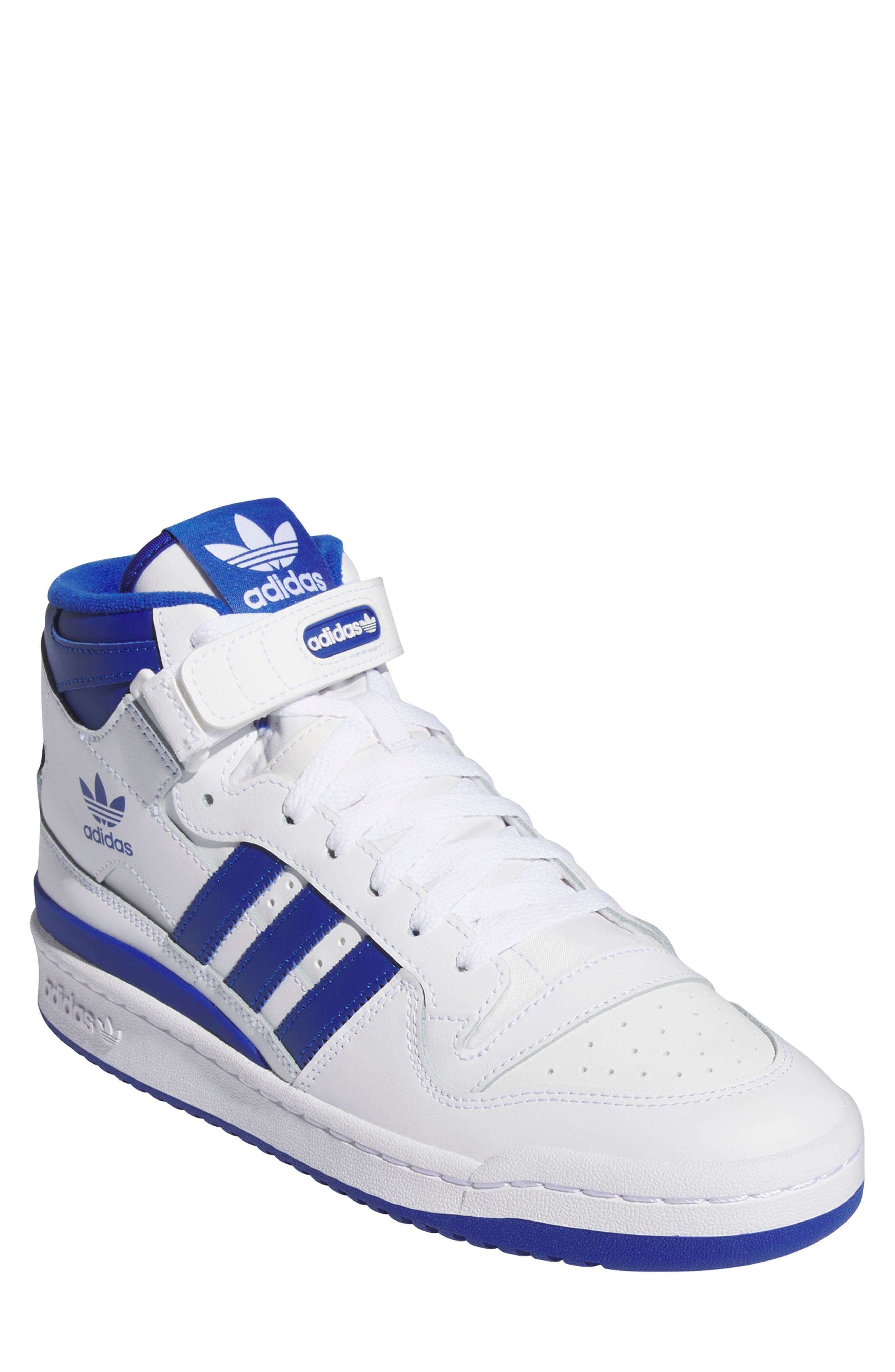 adidas Forum Mid Sneaker in White/Team Royal Blue/White at Nordstrom - 1